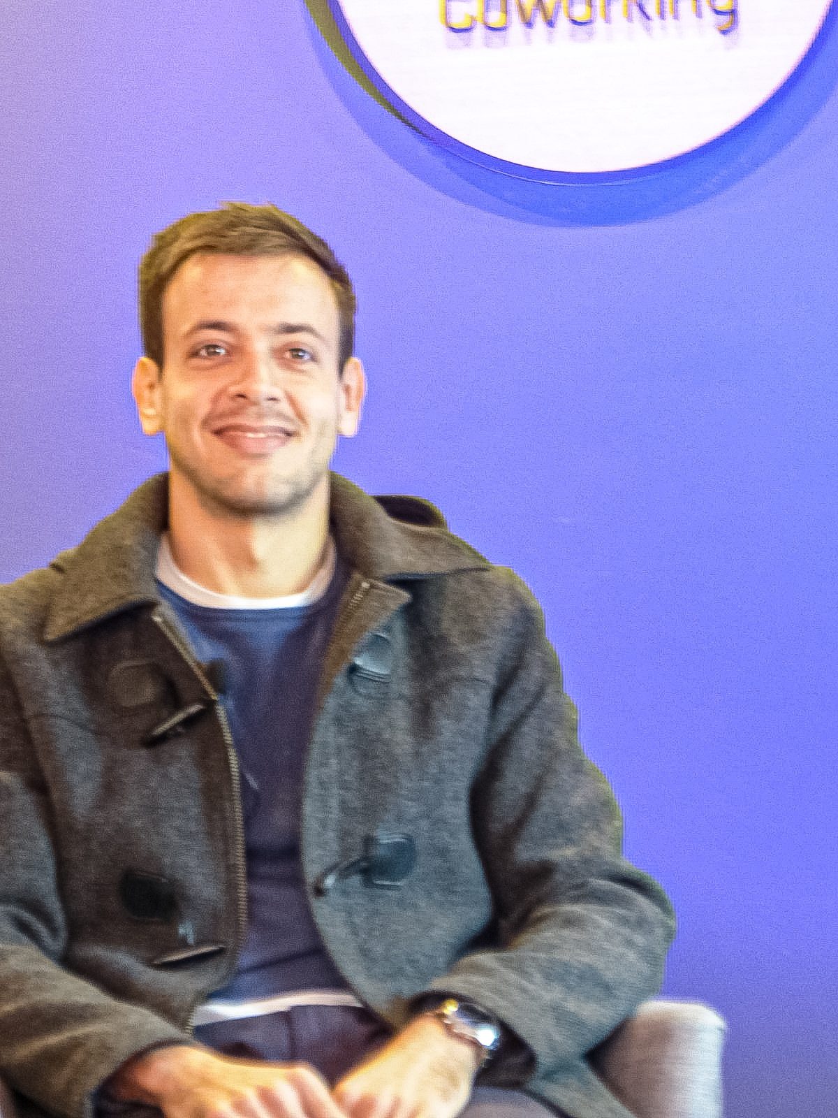 Matías Marinaro en un evento de coworking